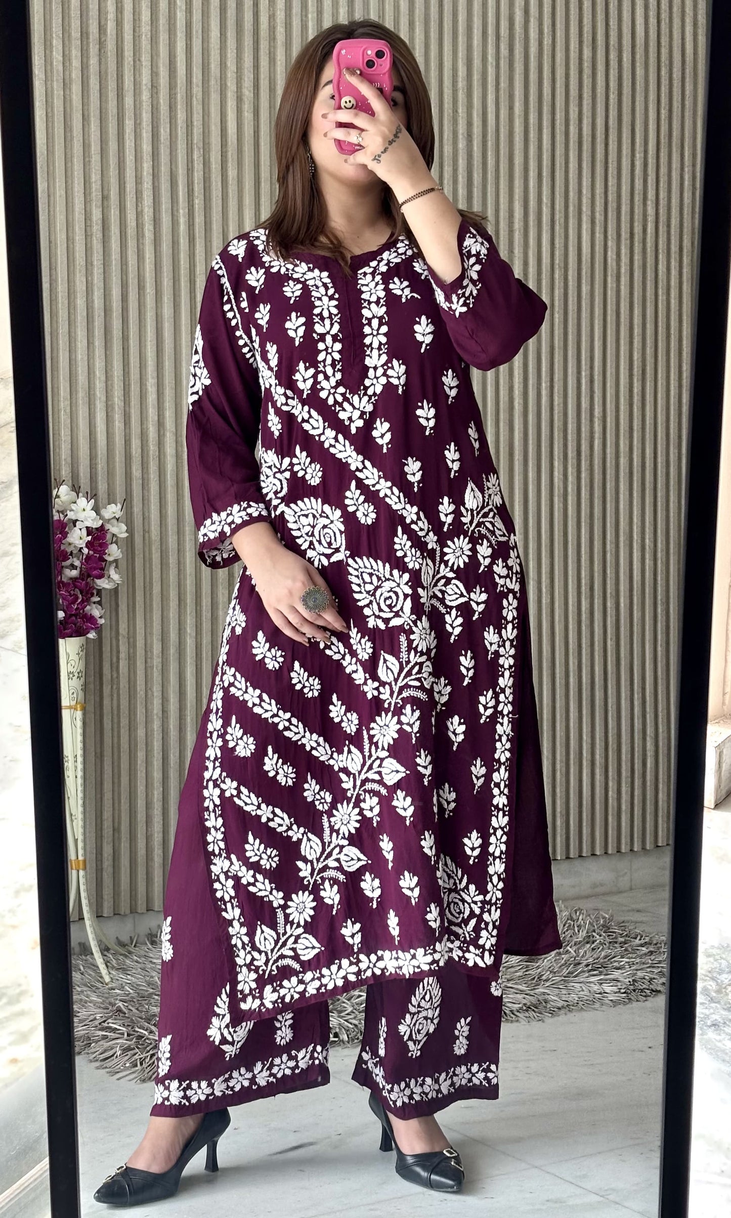 Shahpur Rang-e-Nazaqat — Purple Modal Plazo Set with Heavy Embroidery