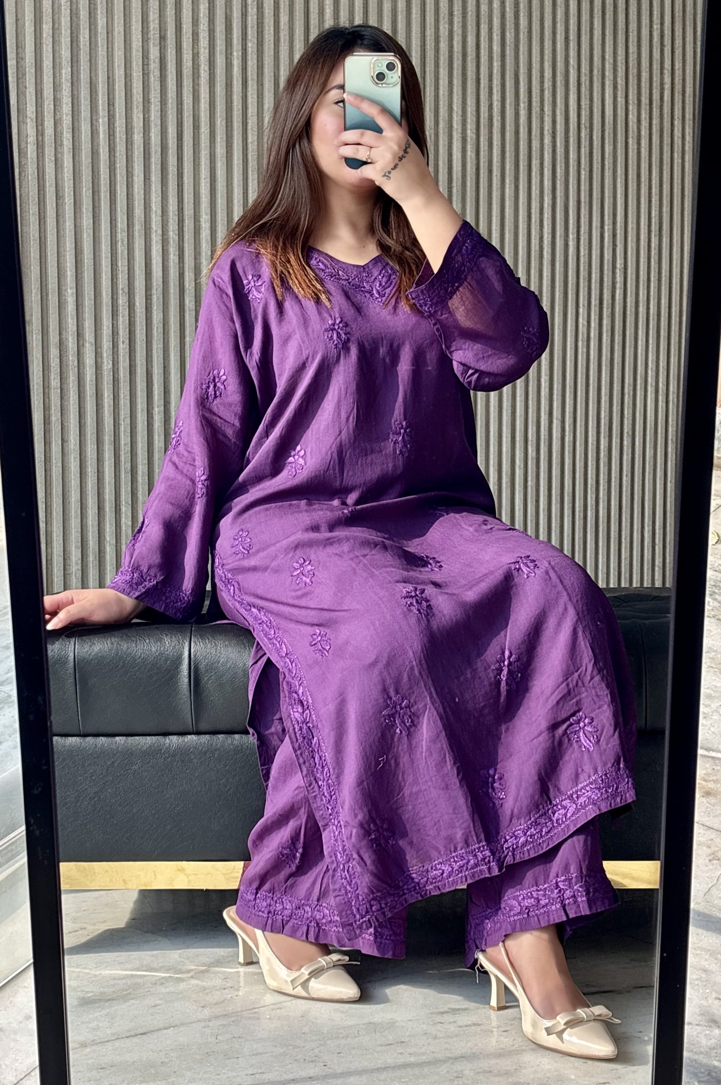 Jamuni Rang-e-Nazaqat — Purple Modal Kurti Plazo Set
