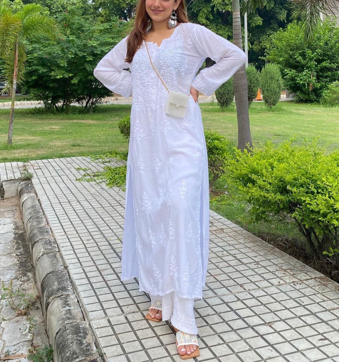 Noor-e-Resham — Dyeable Modal Kurta with Chikankari Embroidery