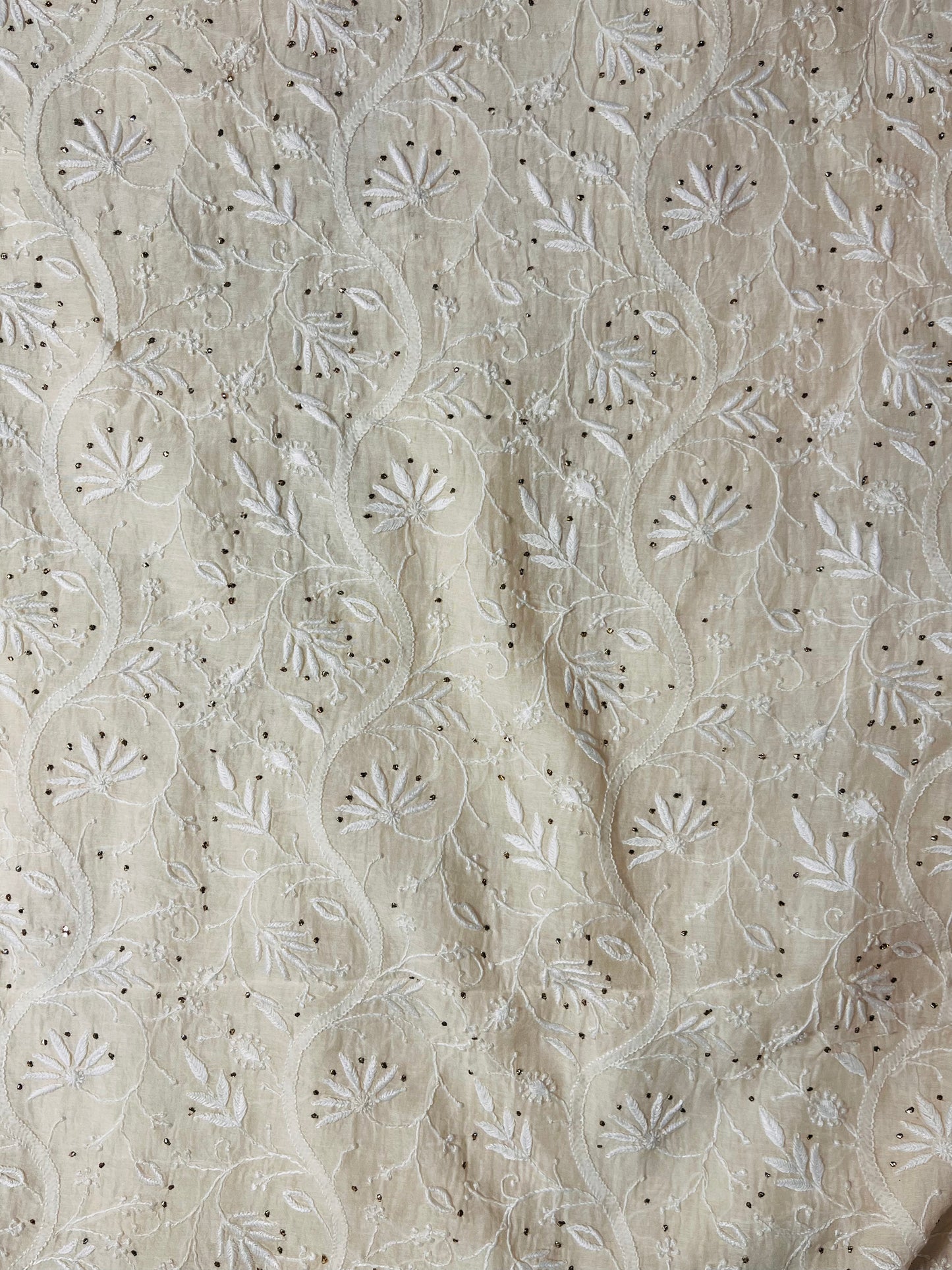 Noor-E-Afshan Ivory Mul Cotton Ensemble | Handcrafted Chikankari & Mukaish