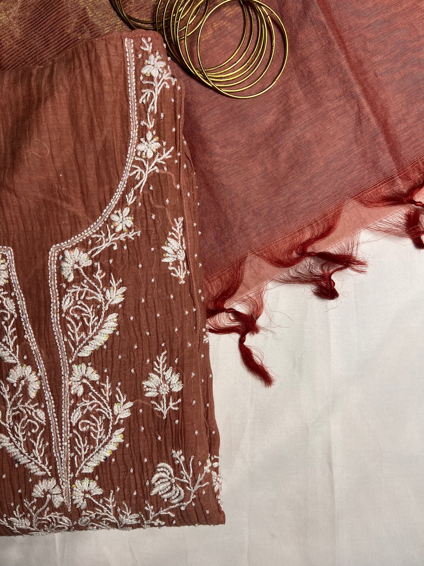 Raqs-e-Gurmah: Rustic Mal Set with Cut Dana & Pearl Elegance