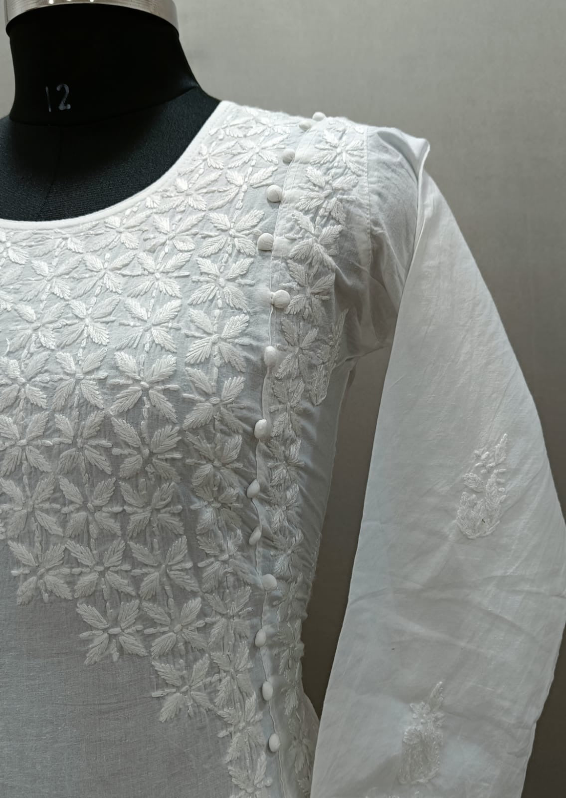 Safedi-e-Nazaqat — Pure Mul Cotton Angrakha Short Kurta