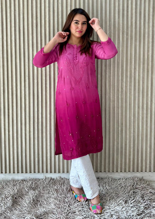 Baad-e-Banafsha-e-Chikankari
"The Breeze of Violet Chikankari"