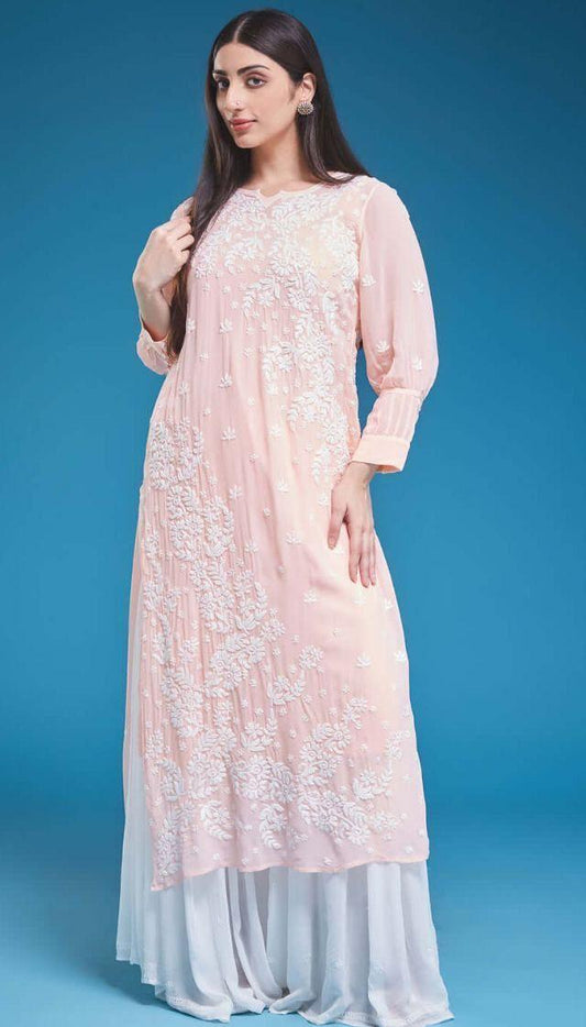 Gulabi-e-Nazaqat-e-Chikankari
"The Grace of Baby Pink Chikankari"