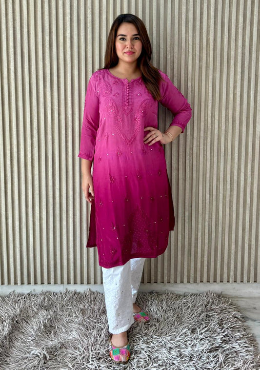 Baad-e-Banafsha-e-Chikankari
"The Breeze of Violet Chikankari"