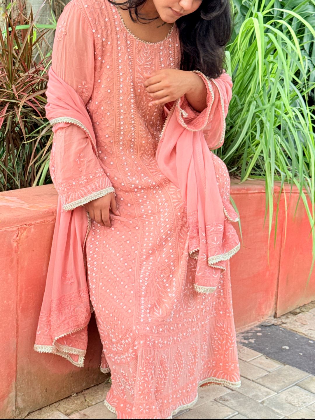 Gulistan-e-Nazaqat – A Peach Symphony in Cutdana & Lace