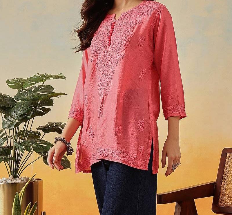 Ruh-e-Peach – A Chanderi Elegance