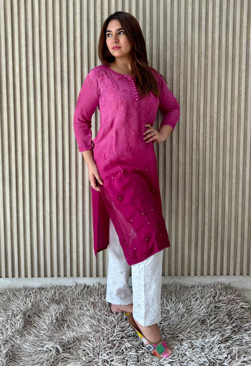 Baad-e-Banafsha-e-Chikankari
"The Breeze of Violet Chikankari"