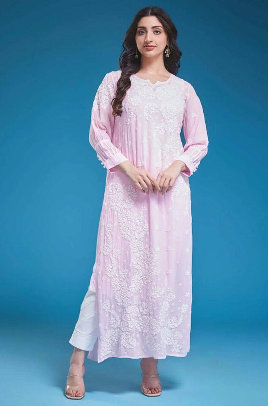 Gulabi-e-Nazaqat-e-Chikankari
"The Grace of Baby Pink Chikankari"