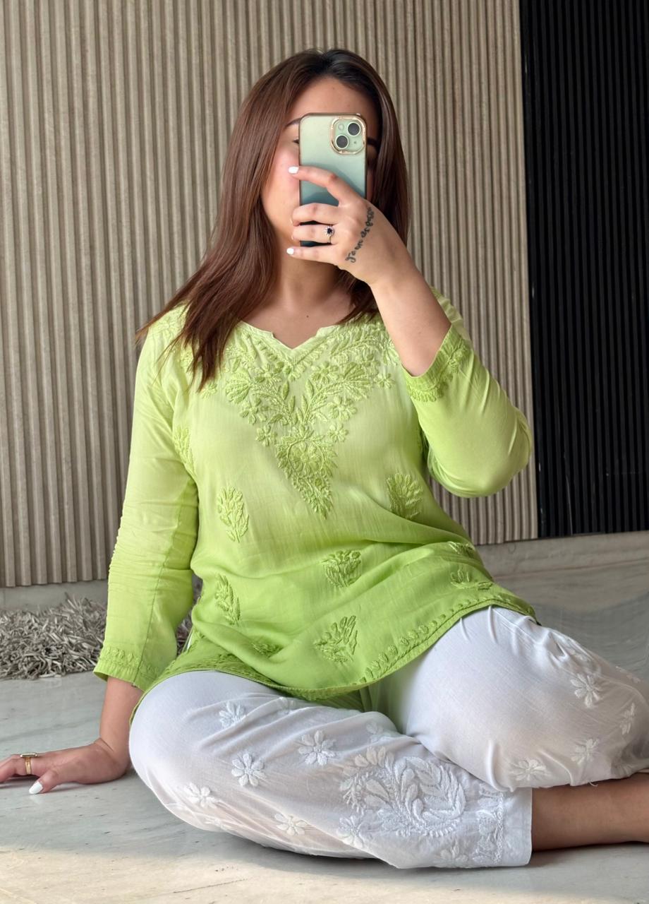 Sabz-E-Nazaqat-E-Chikankari The Grace Of Green Chikankari