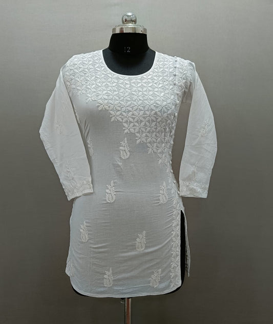 Safedi-e-Nazaqat — Pure Mul Cotton Angrakha Short Kurta