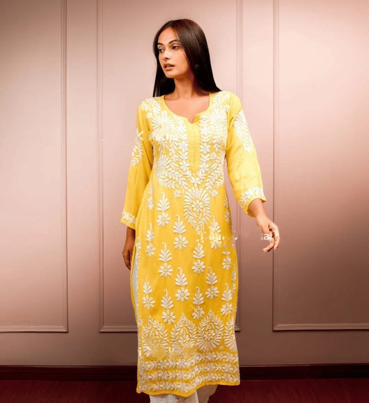 Zard-e-Shahi — Royal Yellow Modal Kurta Embellished with Opulence
