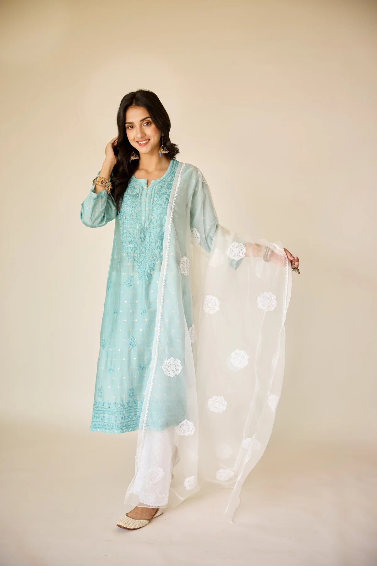 Noor-e-Shahzadi  — Royal White Embroidered Elegance