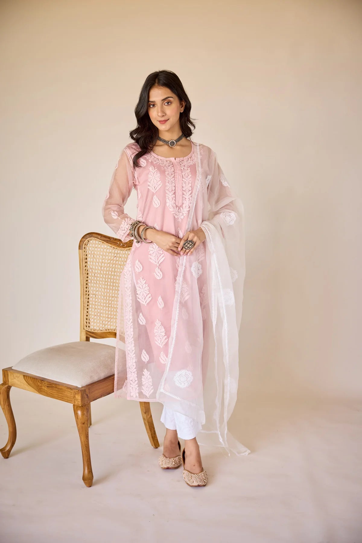 Noor-e-Shahzadi  — Royal White Embroidered Elegance