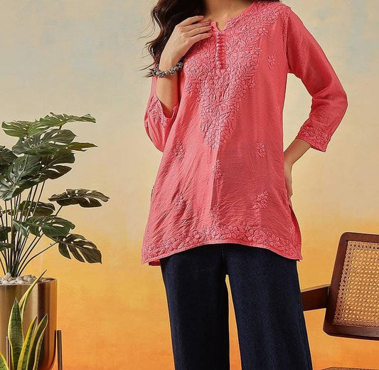 Ruh-e-Peach – A Chanderi Elegance